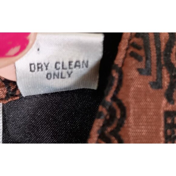 Vintage Chico's Design Silk Rayon Brown Jacket Asian Nehru Button Tunic Size 0 - Picture 8 of 8